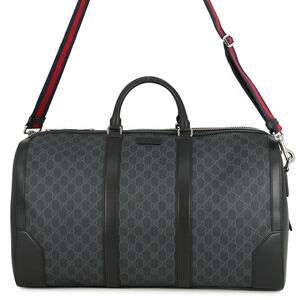 Gucci Boston Bag GG Supreme Shoulder Travel Black